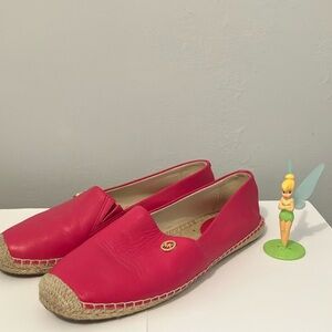 Michael Kors Pink Leather Espradilles Flats.
